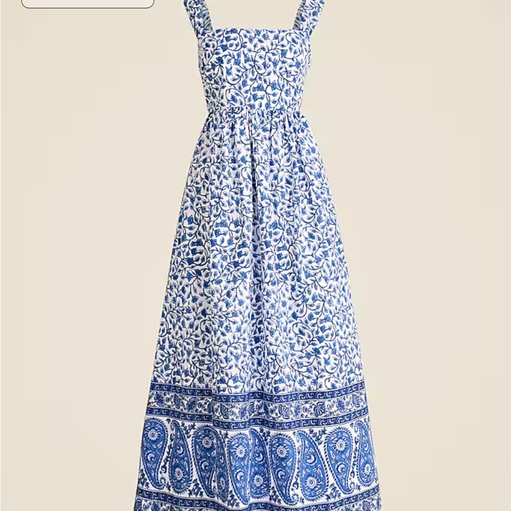 J.Crew NWT midi dress blue and white